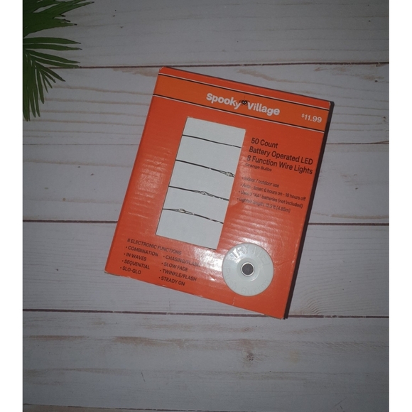 Halloween LED Wire Lights, 50 Count, Battery Operated, 8 Functions, Auto Timer - Picture 1 of 5
